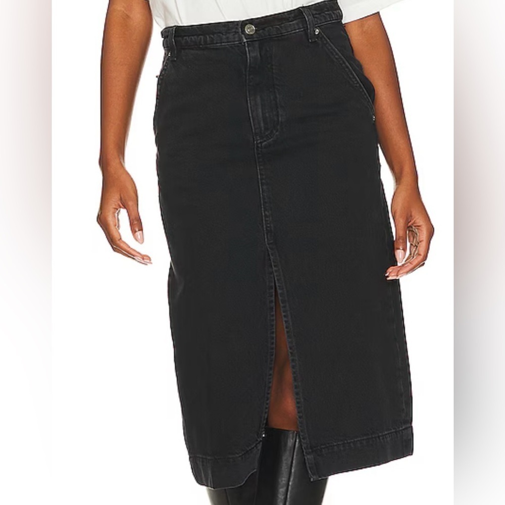 NWOT Free People We the Free Wild Roses Midi Skirt Black Size 27 - Picture 2 of 16